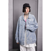 Unisex Jacket Spring and Autumn Denim Jacket Men and Women Couple Loose Lapels Jacket